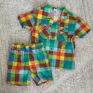 Hanna Andersson Colorful Plaid Kids Matching Set-NWOT
